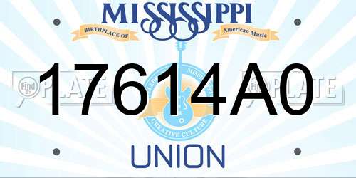 17614A0 Mississippi License Plate