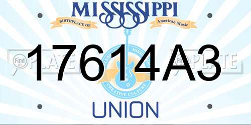 17614A3 Mississippi License Plate