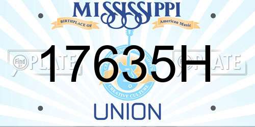17635H Mississippi License Plate
