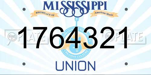 1764321 Mississippi License Plate