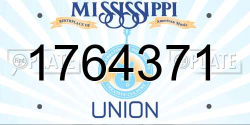 1764371 Mississippi License Plate