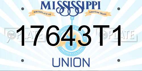 17643T1 Mississippi License Plate