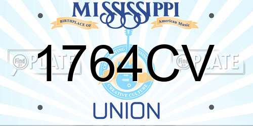 1764CV Mississippi License Plate