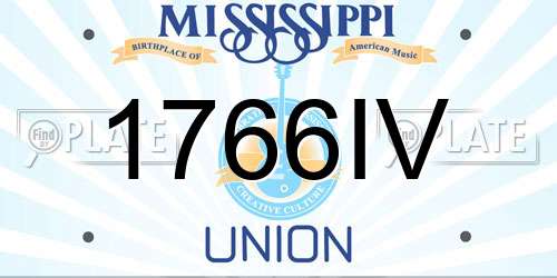 1766IV Mississippi License Plate