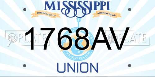 1768AV Mississippi License Plate