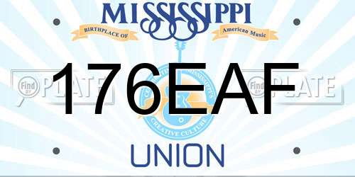 176EAF Mississippi License Plate
