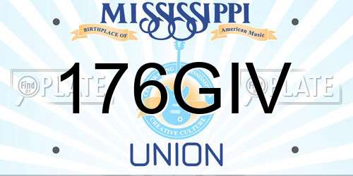 176GIV Mississippi License Plate