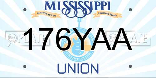 176YAA Mississippi License Plate