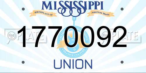 1770092 Mississippi License Plate