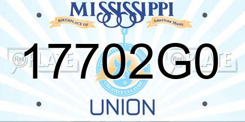 17702G0 Mississippi License Plate