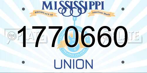 1770660 Mississippi License Plate