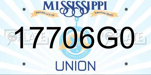 17706G0 Mississippi License Plate