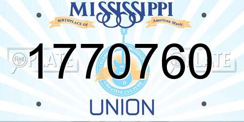 1770760 Mississippi License Plate