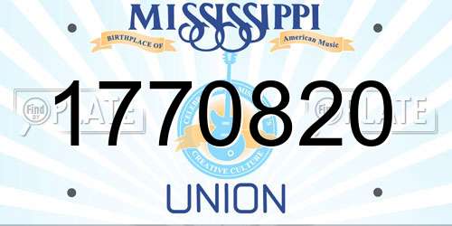 1770820 Mississippi License Plate