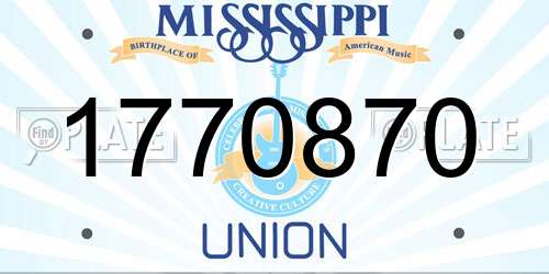 1770870 Mississippi License Plate