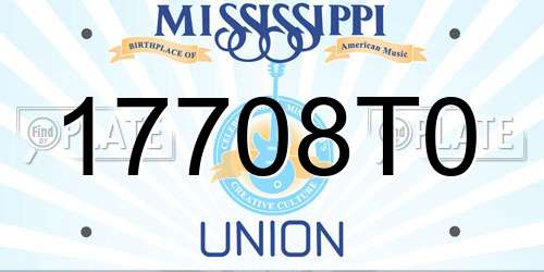 17708T0 Mississippi License Plate