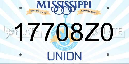 17708Z0 Mississippi License Plate
