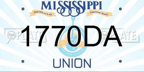 1770DA Mississippi License Plate