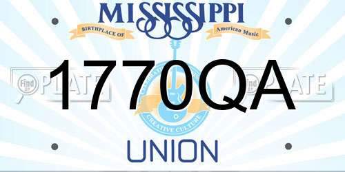 1770QA Mississippi License Plate