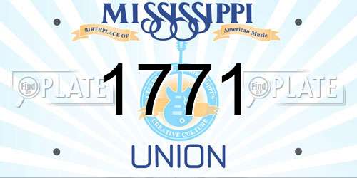 1771 Mississippi License Plate
