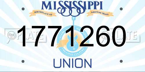 1771260 Mississippi License Plate