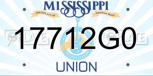 17712G0 Mississippi License Plate