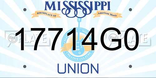 17714G0 Mississippi License Plate