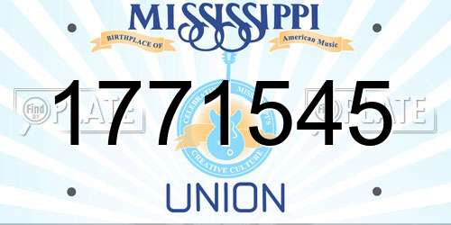 1771545 Mississippi License Plate