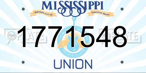 1771548 Mississippi License Plate