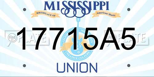 17715A5 Mississippi License Plate