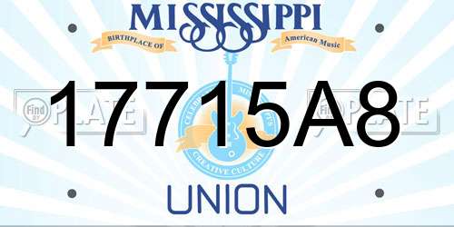 17715A8 Mississippi License Plate