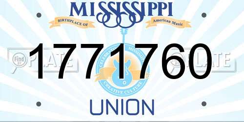 1771760 Mississippi License Plate