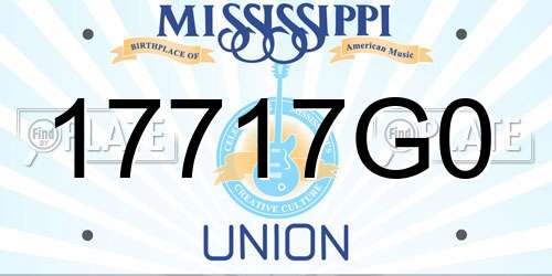 17717G0 Mississippi License Plate
