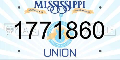 1771860 Mississippi License Plate
