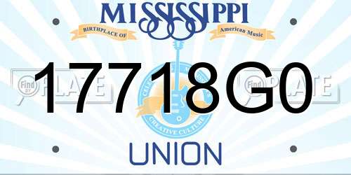 17718G0 Mississippi License Plate
