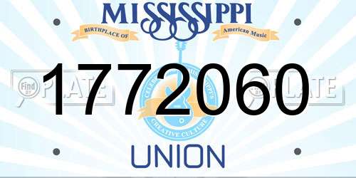 1772060 Mississippi License Plate