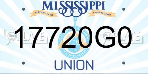 17720G0 Mississippi License Plate