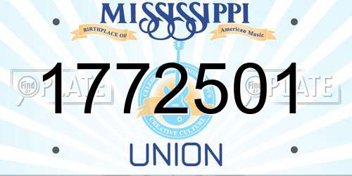 1772501 Mississippi License Plate