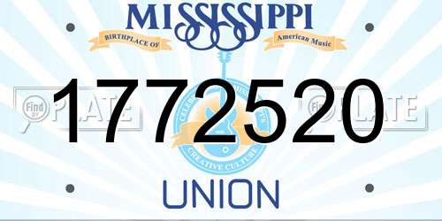 1772520 Mississippi License Plate