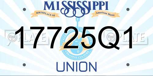 17725Q1 Mississippi License Plate