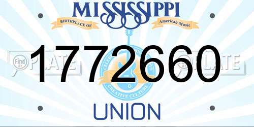 1772660 Mississippi License Plate