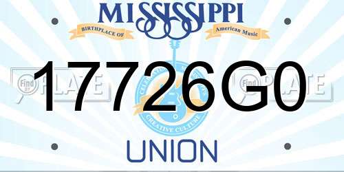 17726G0 Mississippi License Plate