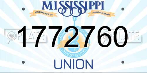 1772760 Mississippi License Plate