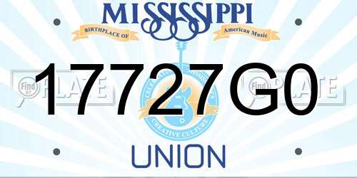 17727G0 Mississippi License Plate