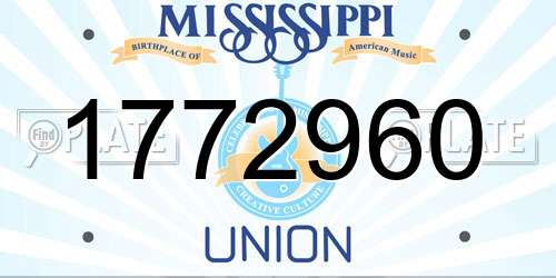 1772960 Mississippi License Plate