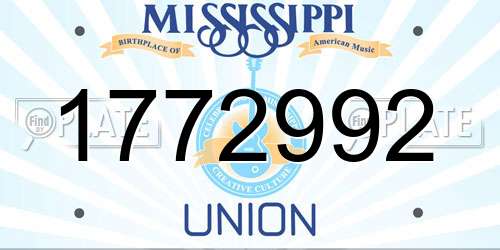 1772992 Mississippi License Plate