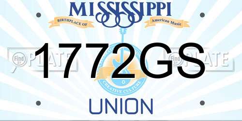 1772GS Mississippi License Plate