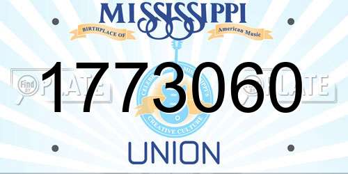 1773060 Mississippi License Plate