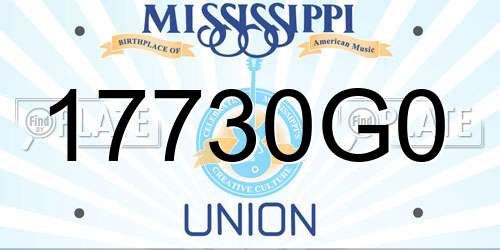 17730G0 Mississippi License Plate