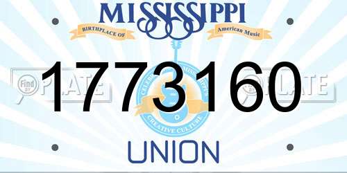 1773160 Mississippi License Plate